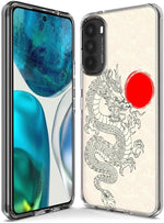 MUNDAZE - Case for Motorola Moto G Stylus 2020 Slim Shockproof Hard Shell Soft TPU Heavy Duty Protective Phone Cover - Japanese Dragon Wave