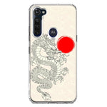 MUNDAZE - Case for Motorola Moto G Stylus 2020 Slim Shockproof Hard Shell Soft TPU Heavy Duty Protective Phone Cover - Japanese Dragon Wave