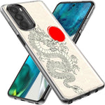 MUNDAZE - Case for Motorola Moto G Stylus 2020 Slim Shockproof Hard Shell Soft TPU Heavy Duty Protective Phone Cover - Japanese Dragon Wave