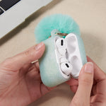 Glitter Mint Furball Silicone Airpod 3 Case