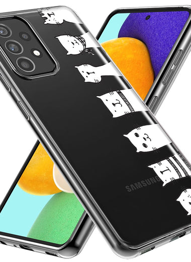 Mundaze - Case for Samsung Galaxy S24 Slim Shockproof Hard Shell Soft TPU Heavy Duty Protective Phone Cover - Cute Cats Drawing