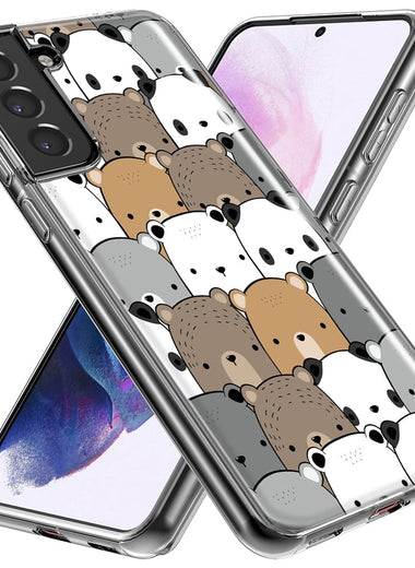 Mundaze - Case for Samsung Galaxy S24 Slim Shockproof Hard Shell Soft TPU Heavy Duty Protective Phone Cover - Cute Bears