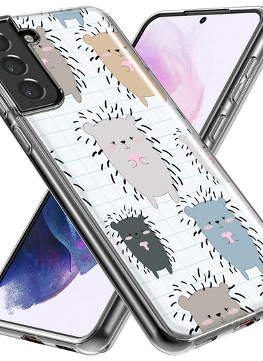 Mundaze - Case for Samsung Galaxy S24 Slim Shockproof Hard Shell Soft TPU Heavy Duty Protective Phone Cover - Cute Hedgehogs