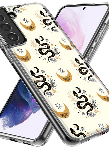 Mundaze - Case for Samsung Galaxy S24 Slim Shockproof Hard Shell Soft TPU Heavy Duty Protective Phone Cover - Snakes and Moon