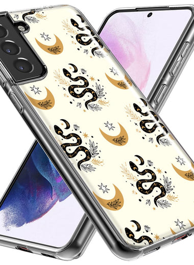 Mundaze - Case for Samsung Galaxy S22 Ultra Slim Shockproof Hard Shell Soft TPU Heavy Duty Protective Phone Cover - Snakes and Moon