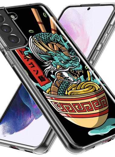 Mundaze - Case for Samsung Galaxy S22 Ultra Slim Shockproof Hard Shell Soft TPU Heavy Duty Protective Phone Cover - Dragon Ramen
