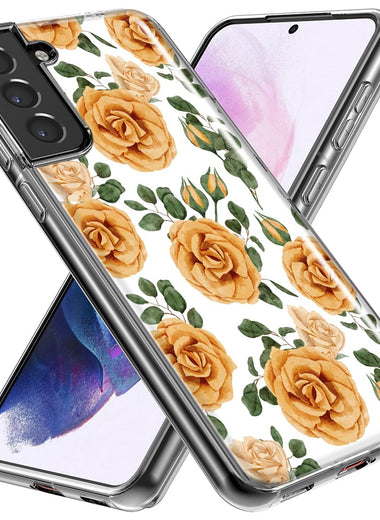 Mundaze - Case for Samsung Galaxy S22 Ultra Slim Shockproof Hard Shell Soft TPU Heavy Duty Protective Phone Cover - Roses Flowers