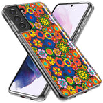 Mundaze - Case for Samsung Galaxy S24 Slim Shockproof Hard Shell Soft TPU Heavy Duty Protective Phone Cover - Groovy Cute Floral
