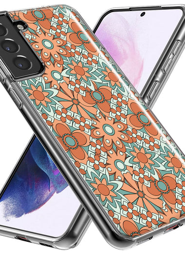 Mundaze - Case for Samsung Galaxy S23 Slim Shockproof Hard Shell Soft TPU Heavy Duty Protective Phone Cover - Groovy Vintage Flowers