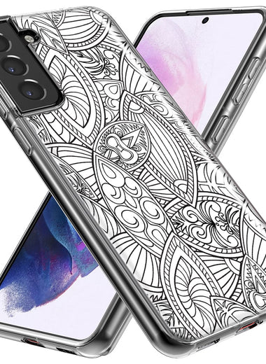 Mundaze - Case for Samsung Galaxy S22 Ultra Slim Shockproof Hard Shell Soft TPU Heavy Duty Protective Phone Cover - Abstract Line Art Pattern