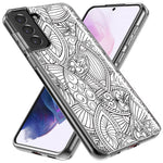 Mundaze - Case for Samsung Galaxy S24 Slim Shockproof Hard Shell Soft TPU Heavy Duty Protective Phone Cover - Abstract Line Art Pattern