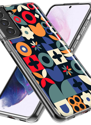 Mundaze - Case for Samsung Galaxy S23 Slim Shockproof Hard Shell Soft TPU Heavy Duty Protective Phone Cover - Vintage Geometric Patterns