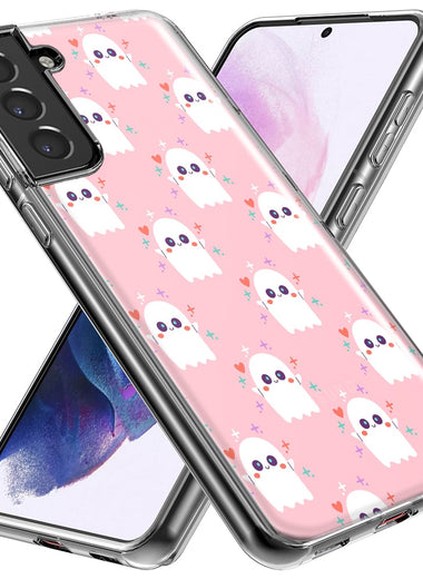 Mundaze - Case for Samsung Galaxy S24 Ultra Slim Shockproof Hard Shell Soft TPU Heavy Duty Protective Phone Cover - Cute Pink Ghosts