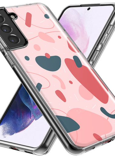 Mundaze - Case for Samsung Galaxy S24 Plus Slim Shockproof Hard Shell Soft TPU Heavy Duty Protective Phone Cover - Vintage Abstract Pink Grooves