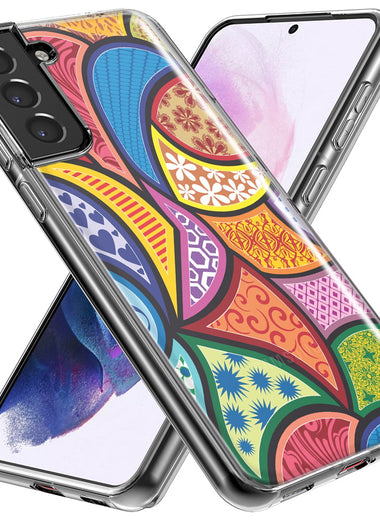 Mundaze - Case for Samsung Galaxy S23 Slim Shockproof Hard Shell Soft TPU Heavy Duty Protective Phone Cover - Abstract Citrus Pattern
