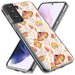 Mundaze - Case for Samsung Galaxy S24 Slim Shockproof Hard Shell Soft TPU Heavy Duty Protective Phone Cover - Retro groovy Mushrooms