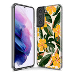 Mundaze - Case for Samsung Galaxy S23 Slim Shockproof Hard Shell Soft TPU Heavy Duty Protective Phone Cover - Vintage Tropical Flowers