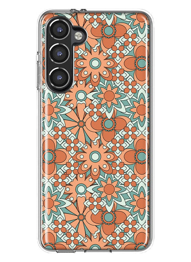 Mundaze - Case for Samsung Galaxy S23 Slim Shockproof Hard Shell Soft TPU Heavy Duty Protective Phone Cover - Groovy Vintage Flowers