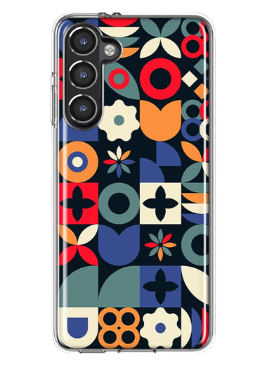 Mundaze - Case for Samsung Galaxy S23 Slim Shockproof Hard Shell Soft TPU Heavy Duty Protective Phone Cover - Vintage Geometric Patterns