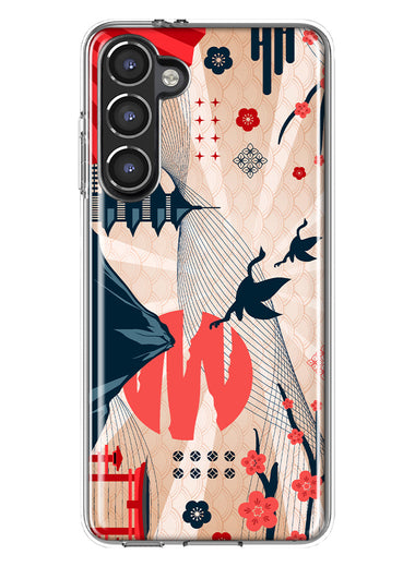 Mundaze - Case for Samsung Galaxy S23 Plus Slim Shockproof Hard Shell Soft TPU Heavy Duty Protective Phone Cover - Vintage Japanese Fuji