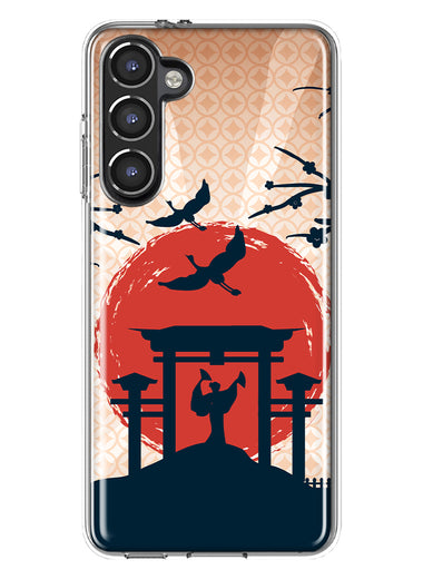 Mundaze - Case for Samsung Galaxy S23 Plus Slim Shockproof Hard Shell Soft TPU Heavy Duty Protective Phone Cover - Vintage Japanese Landscape Torii Gate