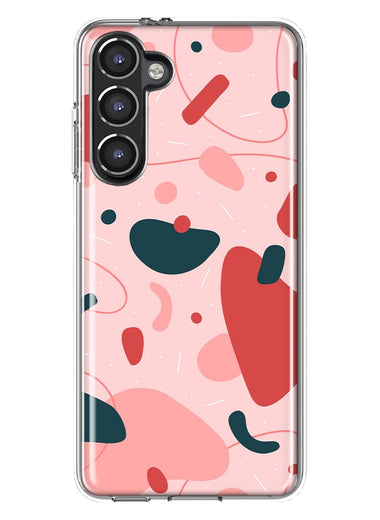 Mundaze - Case for Samsung Galaxy S23 Slim Shockproof Hard Shell Soft TPU Heavy Duty Protective Phone Cover - Vintage Abstract Pink Grooves