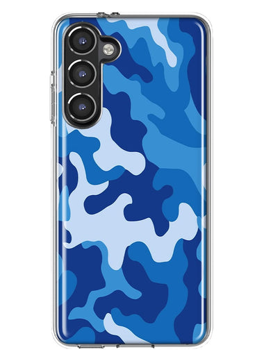 Mundaze - Case for Samsung Galaxy S23 Slim Shockproof Hard Shell Soft TPU Heavy Duty Protective Phone Cover - Blue Camo
