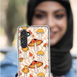 Mundaze - Case for Samsung Galaxy S23 Slim Shockproof Hard Shell Soft TPU Heavy Duty Protective Phone Cover - Retro groovy Mushrooms