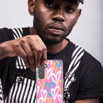 Mundaze - Case for Samsung Galaxy S23 Slim Shockproof Hard Shell Soft TPU Heavy Duty Protective Phone Cover - Urban Street Pink Hearts
