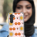 Mundaze - Case for Samsung Galaxy S23 Slim Shockproof Hard Shell Soft TPU Heavy Duty Protective Phone Cover - Retro Groovy Flowers