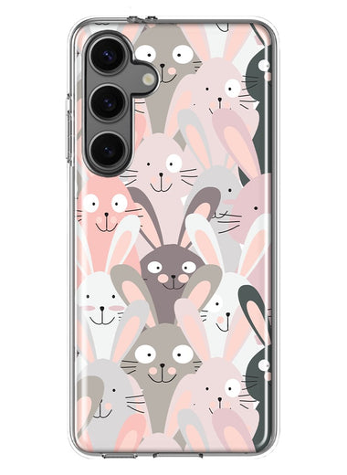 Mundaze - Case for Samsung Galaxy S24 Slim Shockproof Hard Shell Soft TPU Heavy Duty Protective Phone Cover - Cute Silly Rabbits Bunnies
