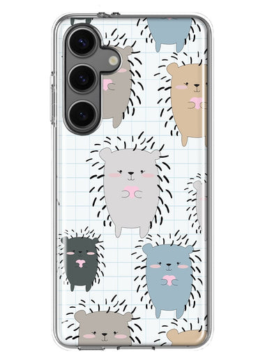 Mundaze - Case for Samsung Galaxy S24 Slim Shockproof Hard Shell Soft TPU Heavy Duty Protective Phone Cover - Cute Hedgehogs