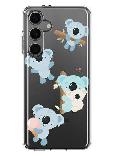 Mundaze - Case for Samsung Galaxy S24 Slim Shockproof Hard Shell Soft TPU Heavy Duty Protective Phone Cover - Cute Blue Koala Friends Icecream