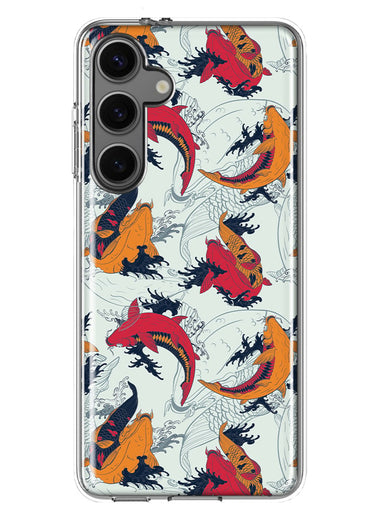 Mundaze - Case for Samsung Galaxy S24 Slim Shockproof Hard Shell Soft TPU Heavy Duty Protective Phone Cover - Red Orange Koi Fish Wallpaper