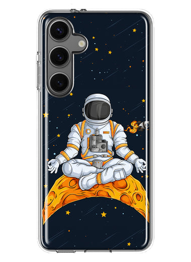 Mundaze - Case for Samsung Galaxy S24 Slim Shockproof Hard Shell Soft TPU Heavy Duty Protective Phone Cover - Yoga Astronaut