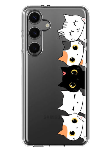 Mundaze - Case for Samsung Galaxy S24 Slim Shockproof Hard Shell Soft TPU Heavy Duty Protective Phone Cover - Cute Kittens Friends