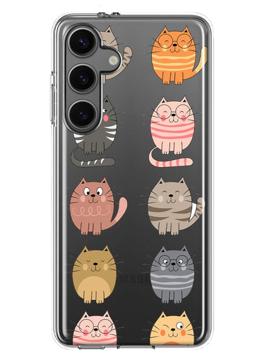 Mundaze - Case for Samsung Galaxy S24 Slim Shockproof Hard Shell Soft TPU Heavy Duty Protective Phone Cover - Cute Glasses Cats