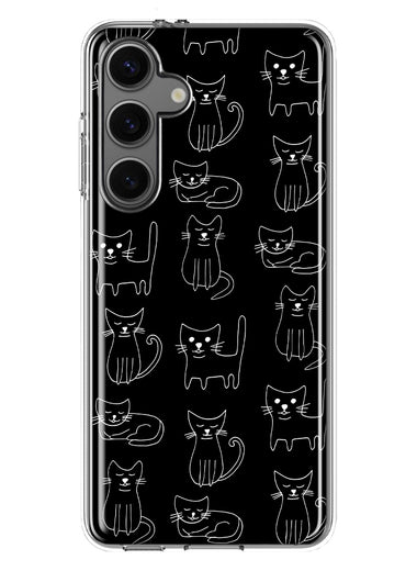 Mundaze - Case for Samsung Galaxy S24 Slim Shockproof Hard Shell Soft TPU Heavy Duty Protective Phone Cover - Cute Black Cats