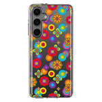 Mundaze - Case for Samsung Galaxy S24 Slim Shockproof Hard Shell Soft TPU Heavy Duty Protective Phone Cover - Groovy Cute Flowers