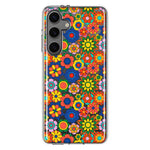 Mundaze - Case for Samsung Galaxy S24 Slim Shockproof Hard Shell Soft TPU Heavy Duty Protective Phone Cover - Groovy Cute Floral