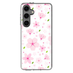 Mundaze - Case for Samsung Galaxy S24 Slim Shockproof Hard Shell Soft TPU Heavy Duty Protective Phone Cover - Cute Pink Cherry Blossom