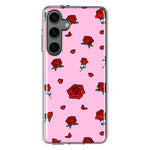 Mundaze - Case for Samsung Galaxy S24 Slim Shockproof Hard Shell Soft TPU Heavy Duty Protective Phone Cover - Cute Red Roses