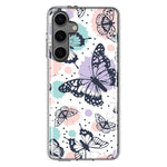 Mundaze - Case for Samsung Galaxy S24 Slim Shockproof Hard Shell Soft TPU Heavy Duty Protective Phone Cover - Groovy Butterflies