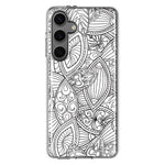 Mundaze - Case for Samsung Galaxy S24 Slim Shockproof Hard Shell Soft TPU Heavy Duty Protective Phone Cover - Abstract Line Art Pattern