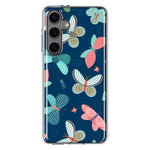 Mundaze - Case for Samsung Galaxy S24 Slim Shockproof Hard Shell Soft TPU Heavy Duty Protective Phone Cover - Cute Butterflies