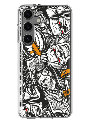 Mundaze - Case for Samsung Galaxy S24 Slim Shockproof Hard Shell Soft TPU Heavy Duty Protective Phone Cover - Abstract Graffiti Tattoo