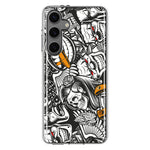 Mundaze - Case for Samsung Galaxy S24 Slim Shockproof Hard Shell Soft TPU Heavy Duty Protective Phone Cover - Abstract Graffiti Tattoo