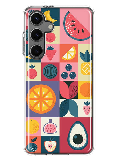 Mundaze - Case for Samsung Galaxy S24 Slim Shockproof Hard Shell Soft TPU Heavy Duty Protective Phone Cover - Groovy Fruits