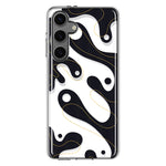 Mundaze - Case for Samsung Galaxy S24 Slim Shockproof Hard Shell Soft TPU Heavy Duty Protective Phone Cover - Luxury Black White Fluid