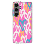 Mundaze - Case for Samsung Galaxy S24 Slim Shockproof Hard Shell Soft TPU Heavy Duty Protective Phone Cover - Urban Street Pink Hearts